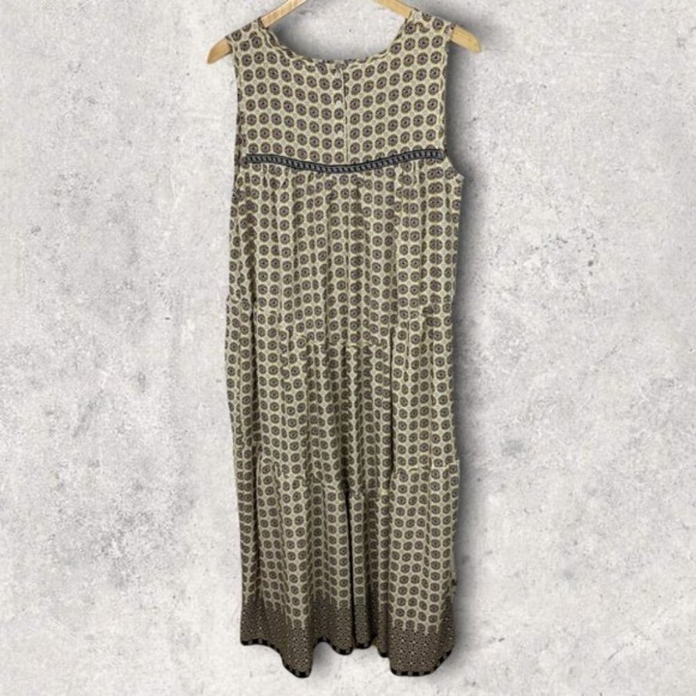 Nordstrom Max Studio Print Sleeveless Tiered Midi Dress Size Large Lightweight L - Picture 13 of 13